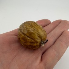 Antique Celluloid Figural Sewing Tape Measure Walnut Estate Find Nice!