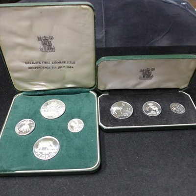 Lot of (2)  1964 Bank of Zambia (3 Coin) & Bank of Malawi (4 coin) Proof Sets