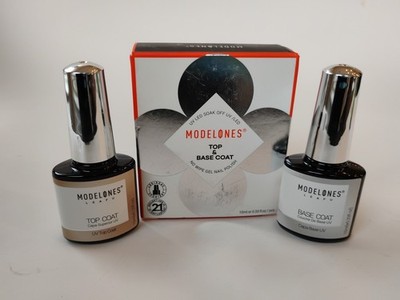 Modelones Gel Nail Polish No Wipe Top and Base Coat Set 2x10ml 0.33 Oz UV LED