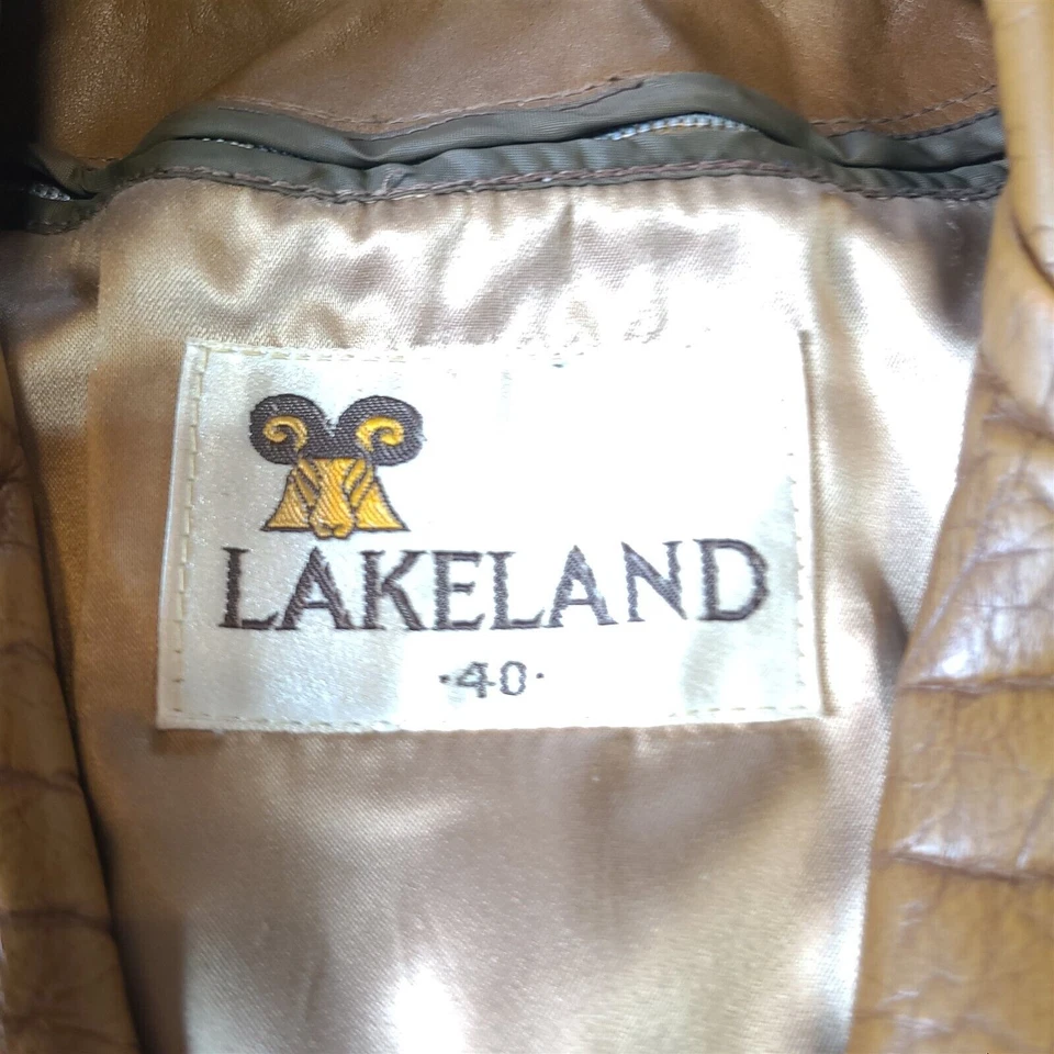 Vintage Lakeland Leather Trench Coat Mem Size 40 Medium Brown Liner Removeable - Image 3 of 4