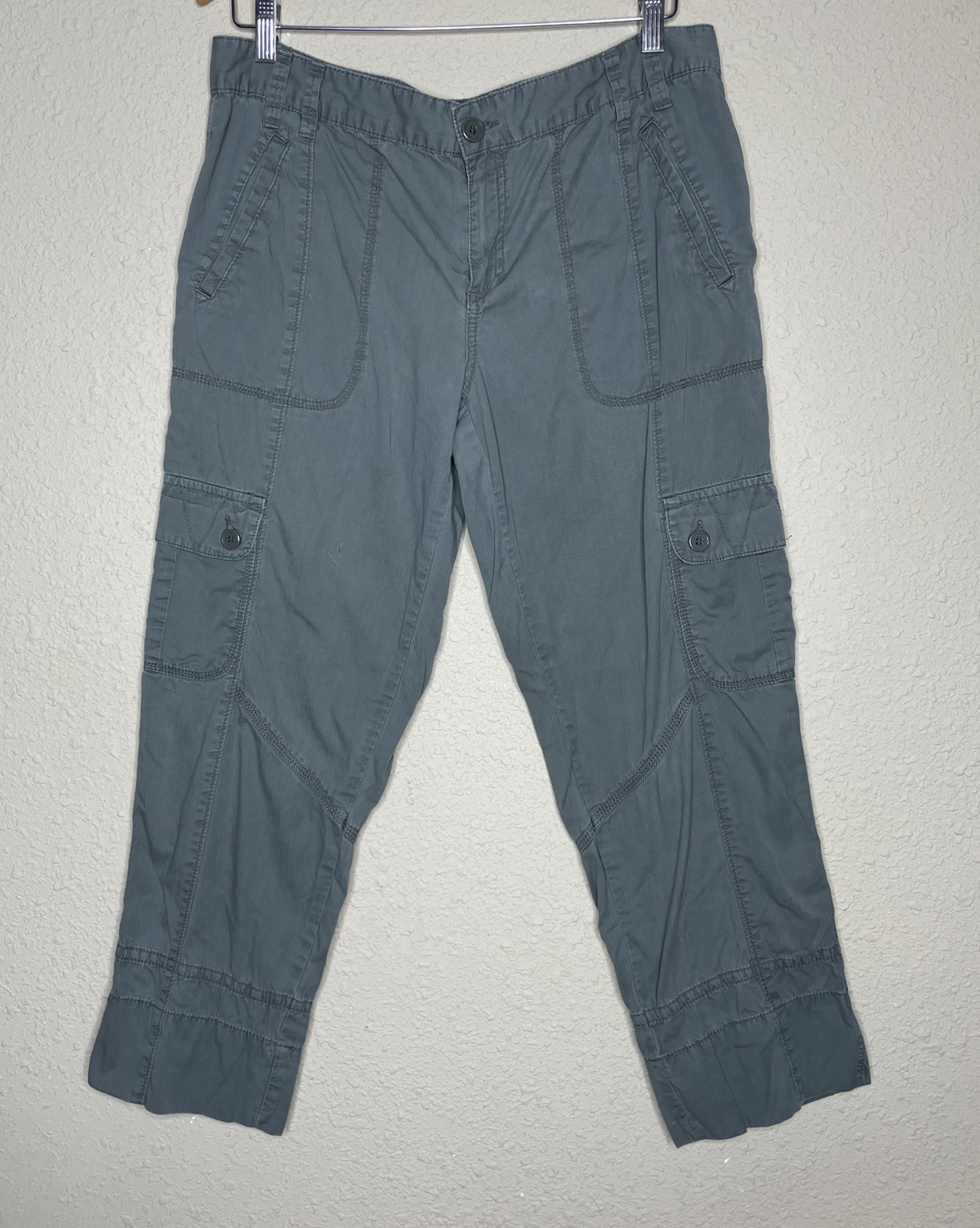 Cotton Women's Size 12 Pockets Olive Green *read*