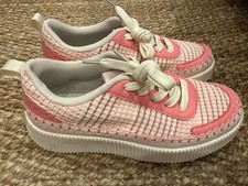 Pink Nicole Miller Brita Sneakers Shoes Women  s Woven Stitched 7.5