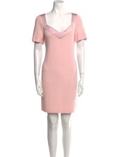 St. John Evening Light Pink Wool Mini Shift Dress Size 6