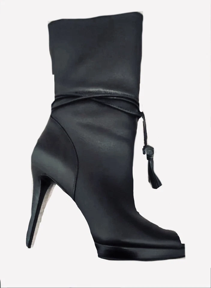 Michael Kors Rosalie botas de cuero de media pantorrilla tacón de aguja ret $195 talla 9.5 Foto 2 de 4