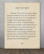 Poster - Jim Valvano - 3 Things Every Day - Choose Unframed Poster or Canvas
