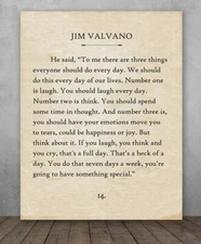Poster - Jim Valvano - 3 Things Every Day - Choose Unframed Poster or Canvas