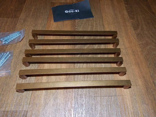Goo-Ki 6 Pack Antique Copper Cabinet Pull Dark Copper Drawer Handles 9-1/8'' - Picture 2 of 9