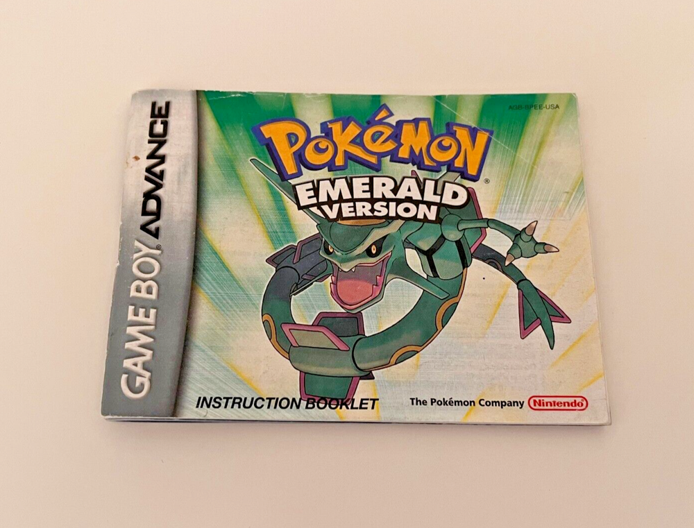 Pokemon Emerald Version GameBoy Advance Instruction Booklet Only **NO Game
