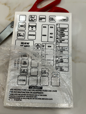 2nd gen Isuzu Trooper fuse box diagram sticker - 1996-2002