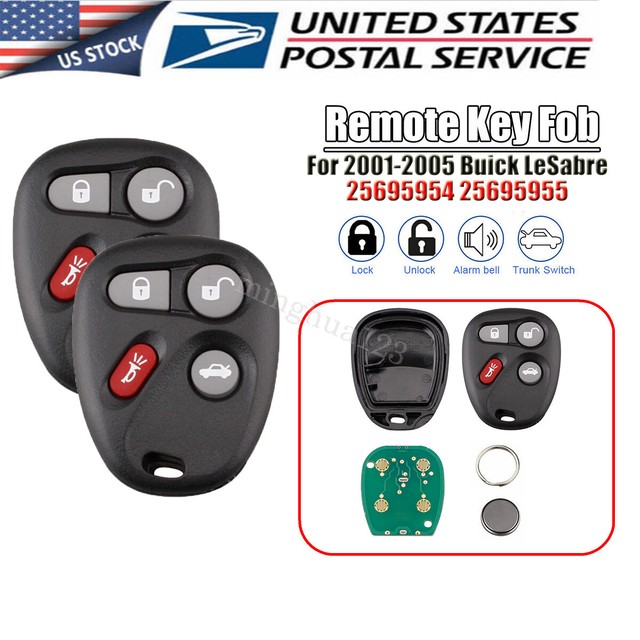 2 For 2001 2002 2003 2004 2005 Buick LeSabre Remote Key Fob 25695954