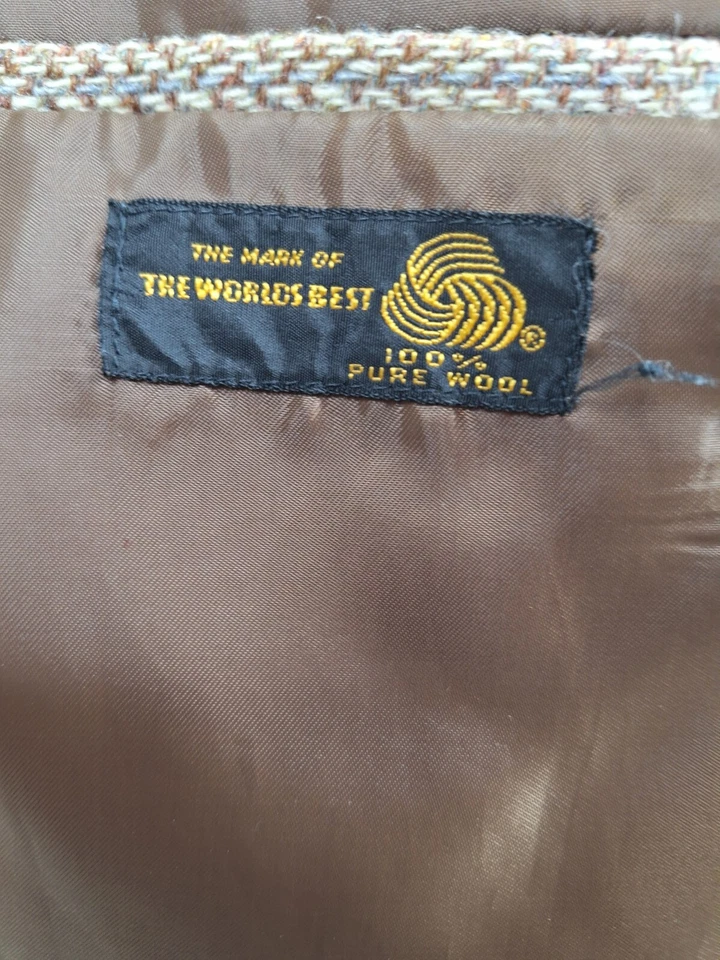 Jean Paul Germain куртка Blazer мужской 40L бежевый Herringbone твидовая шерсть - Изображение 3 из 4