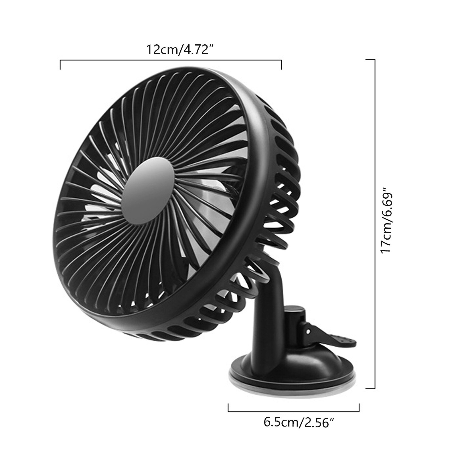 360° Super Suction Car Fan Mini Van Home Cooler Cooling Desk Fan 12v