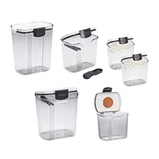 Progressive Prepworks ProKeeper 6 Piece Kitchen Clear Plastic Airtight Food Flou