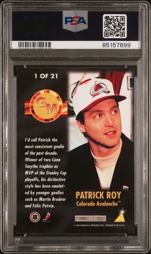 1995-96 PINNACLE SUMMIT GM'S CHOICE PATRICK ROY #1 PSA 7 POP1 only 1 higher - Picture 2 of 2