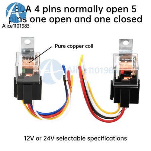 4Pin 5Pin 80A Waterproof Car Automotive Relay With Harness Socket Relay 12V 24V - Picture 4 of 28