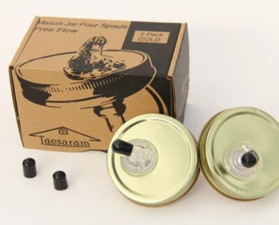 TAESARAM Mason Jar Pour Spouts Free Flow Regular Mouth Size 70mm dispenser Sprouting Lid