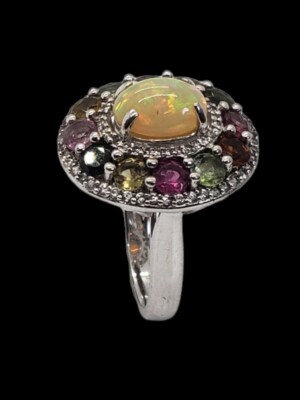 925 Sterling Silver Authentic Carol Brodie Rarities Fire Opal
