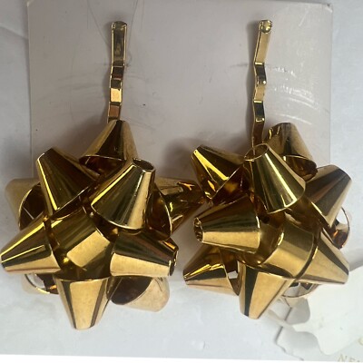 KATE SPADE VINTAGE BOURGEBOW BOW GOLD HAIR CLIPS BARRETTE GRIPS CHRISTMAS PINS KATE SPADE VINTAGE BOURGEBOW BOW GOLD HAIR CLIPS BARRETTE  main image 4