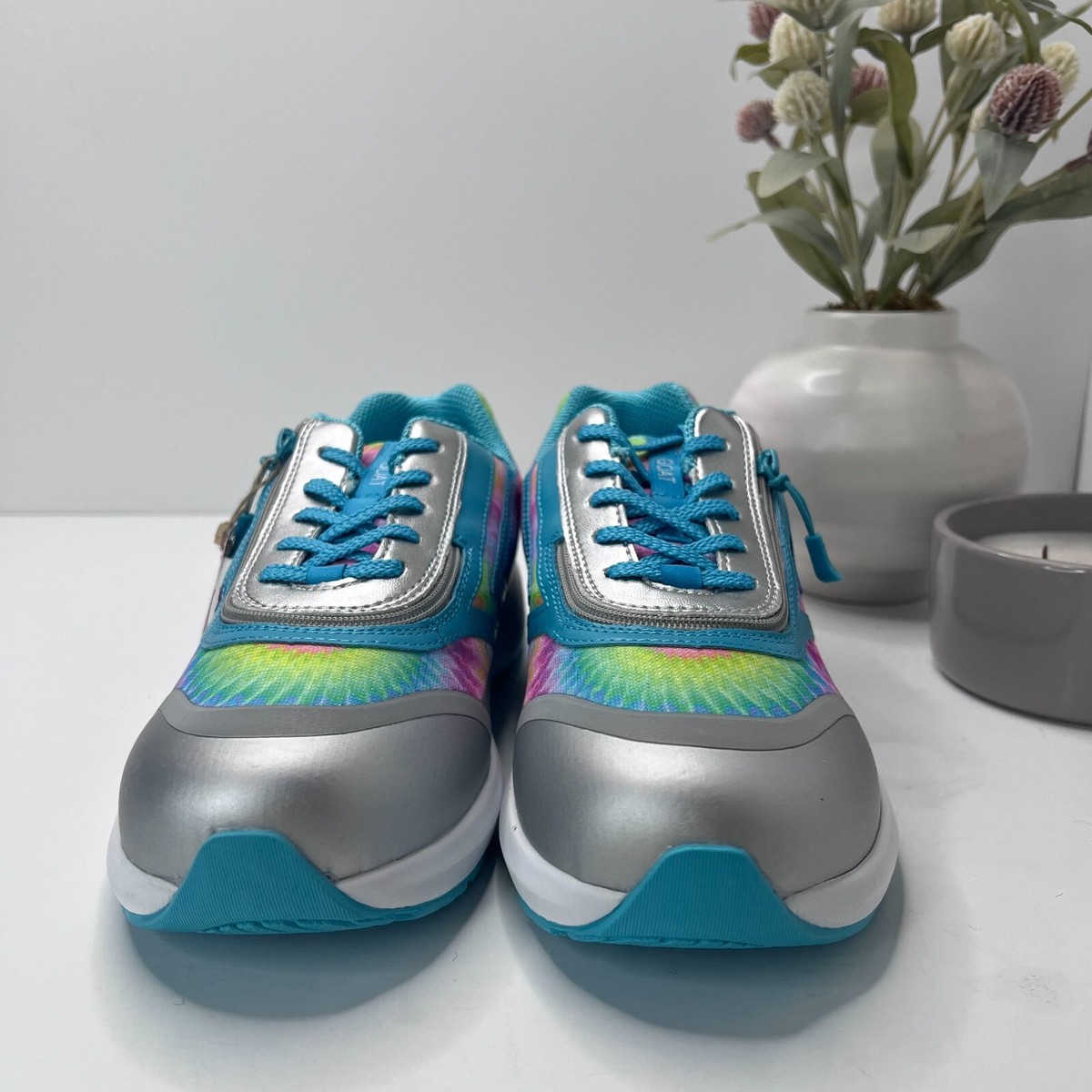Billy Basics Goat Lace Up Zip Shoes Rainbow Tie Dye BK23157