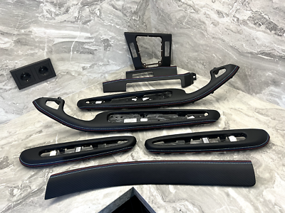 BMW E46 M3 COUPE Interior trim Set CARBON LEATHER M STITCHES | eBay