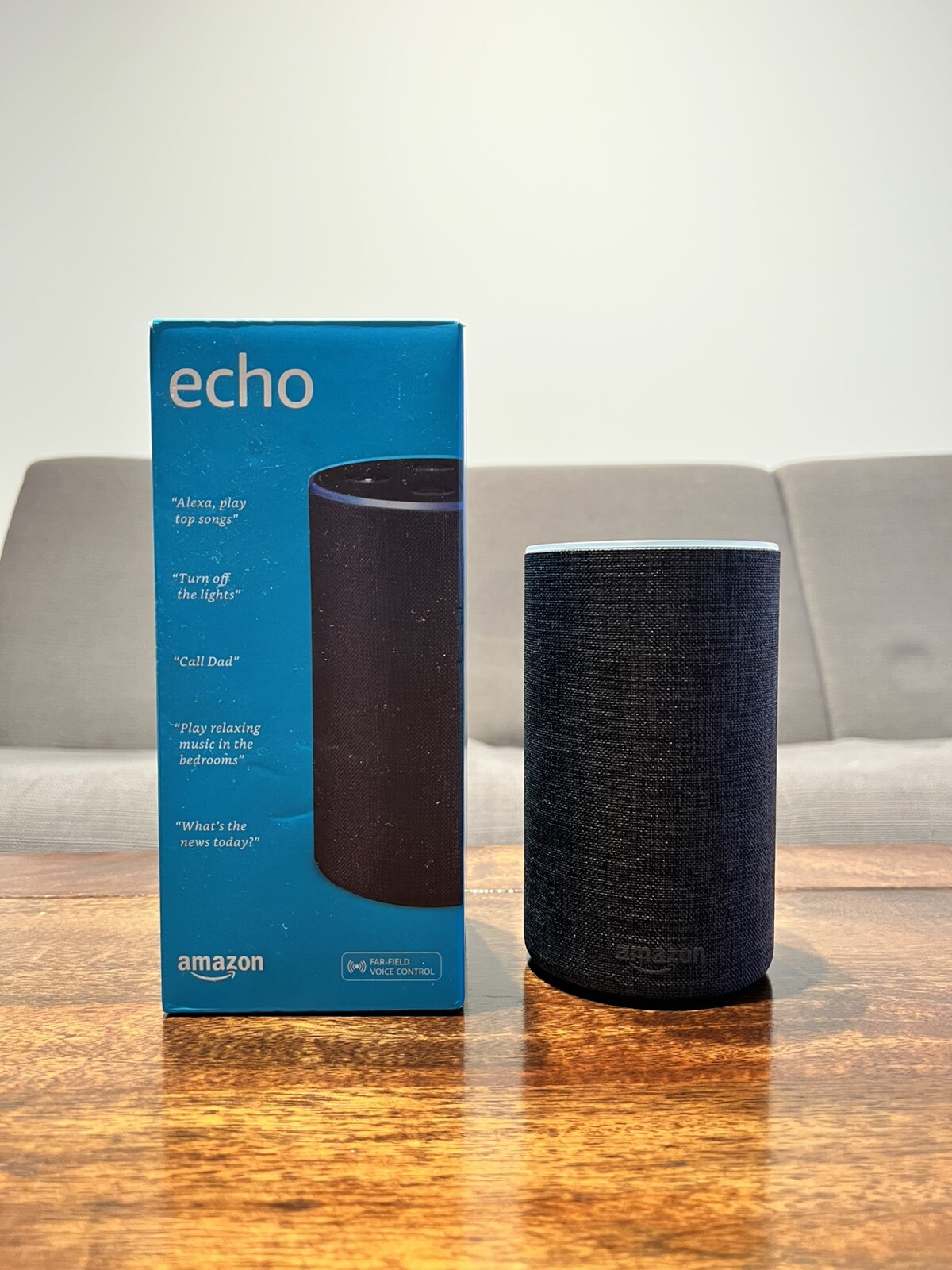 Echo 2nd Gen Smart Speaker with Alexa in Charcoal Fabric-image
