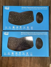 Adesso Tru-Form Media Wireless Ergonomic Keyboard and Mouse Combo Black