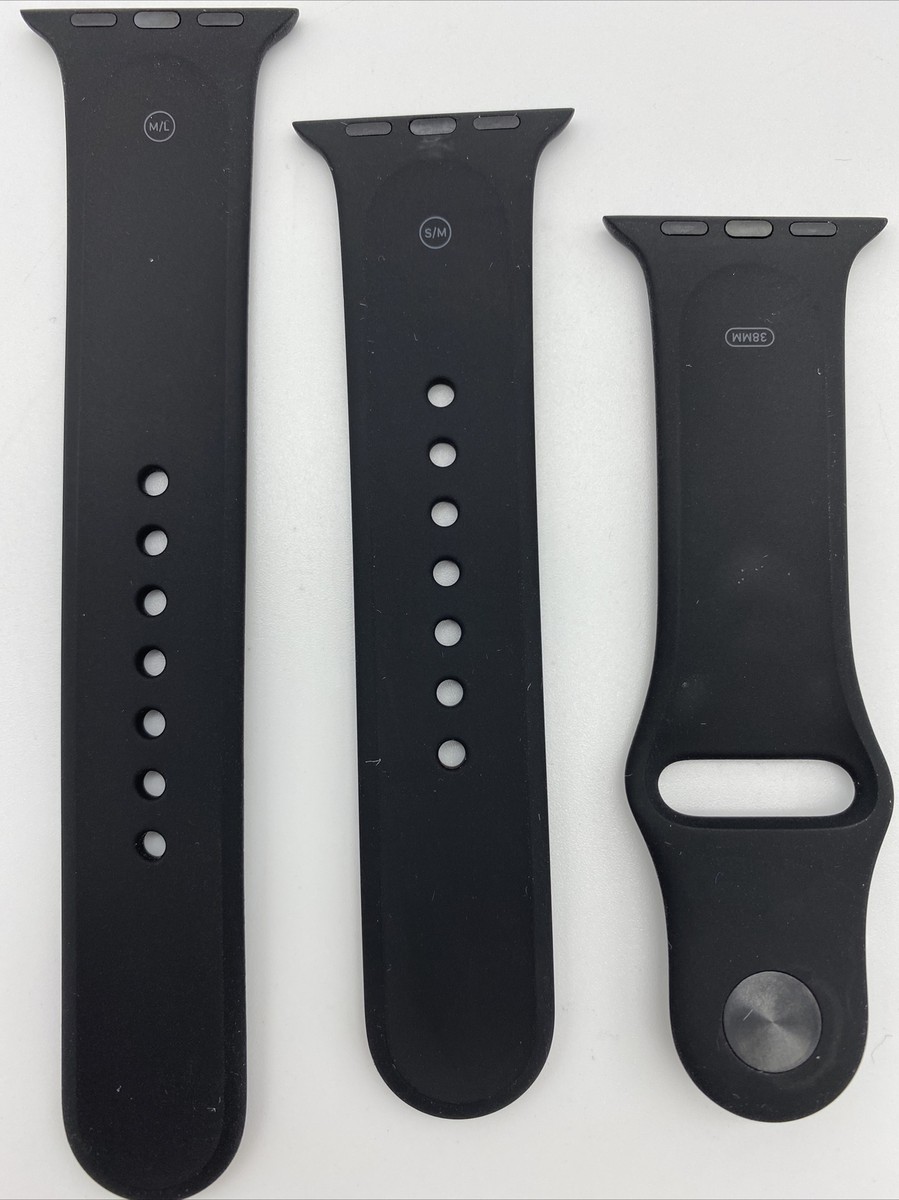 Genuine Apple Watch Sport Band - 38/40mm - Black - OEM - S/M and M
