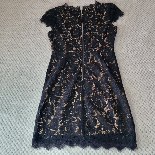 Dotti Dress Womens 10 Lace Knee Length Black Essential Club Races Cocktails - Picture 7 of 11