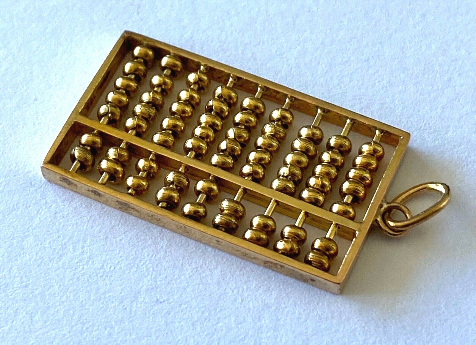 Solid 14K Yellow Gold Working Abacus Moveable Bea… - image 4