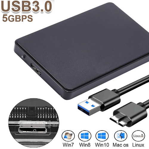 Transparent Hard Drive Enclosure USB 3.0 To SATA 2.5" External HDD SSD Case Disk - Picture 15 of 18