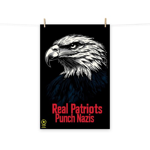 Abolish MAGA - Real Patriots Punch Nazis wall poster - Picture 6 of 24