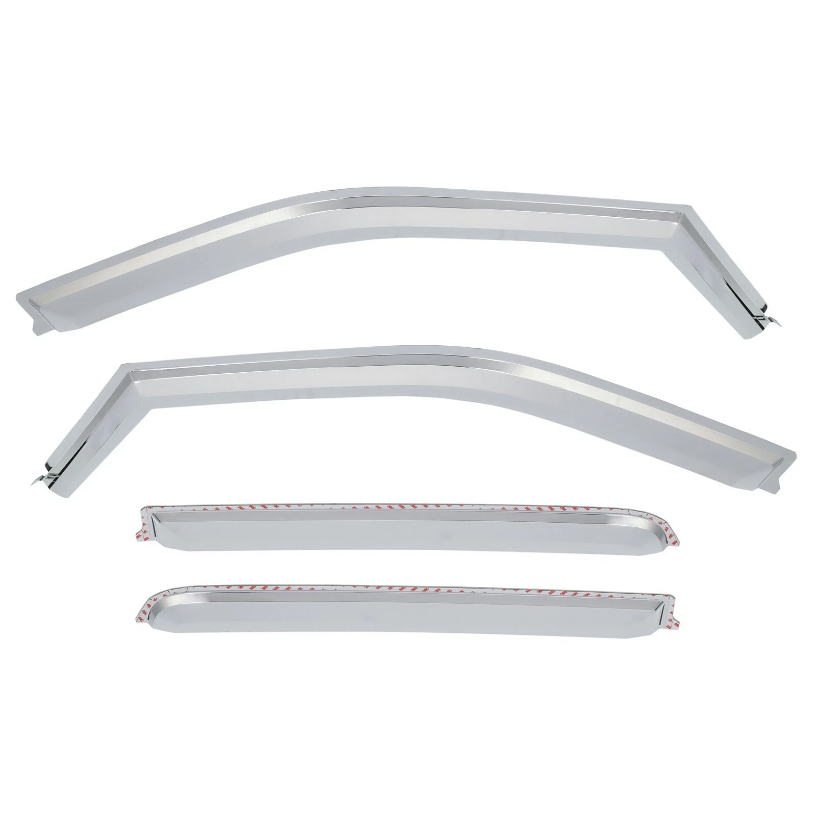 2015-2018 Ford F-150 SuperCrew Chrome Side Window Air Deflector Kit VFL3Z18246F
