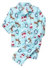 NWT Gymboree Gymmies Boys Penguin Reindeer Pjs Fleece Christmas Holiday 12-18 M