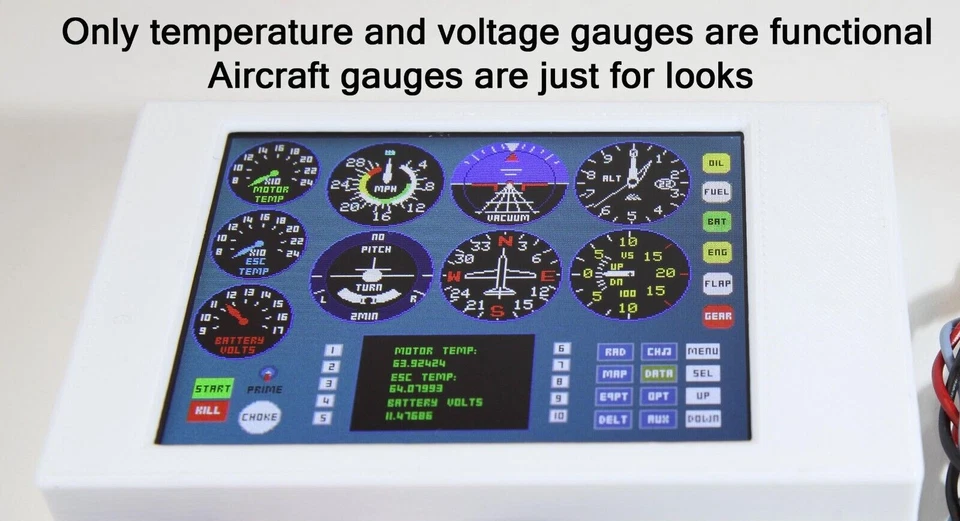 Temp & Voltage Telemetry Panel  2.4inch LCD display for RC Aircraft 3-6s lipo - Image 4 of 4
