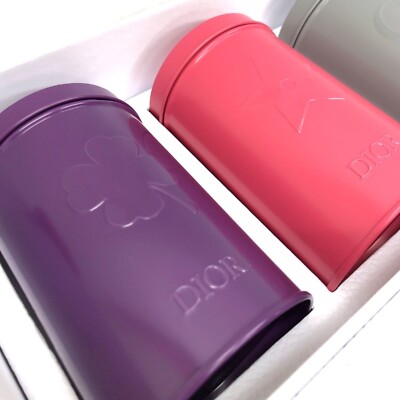 Christian Dior A Set of 3 Colors Canister Tin Can NEW in Box | eBay