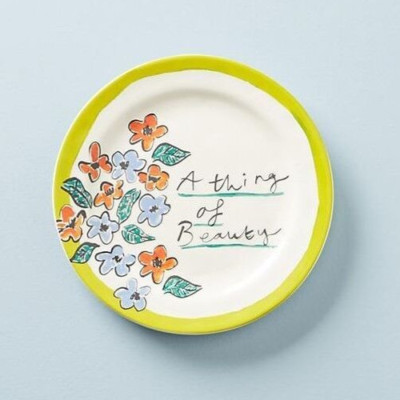 Anthropologie Plate LUKE EDWARD HALL Flowers IMAGINIST Beauty