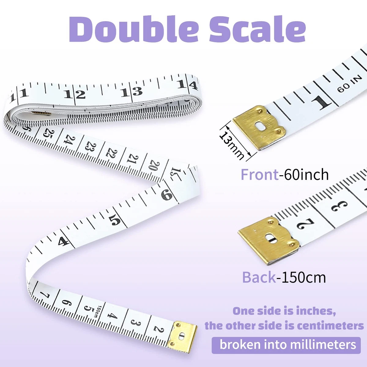 Soft Flexible 60 Ruler Tape Measure for Body Sewing Tailor Cloth Art &  Craft +