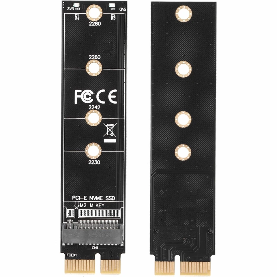 Bolwins C65 Adaptateur M.2 PCIe M Key NVMe SSD vers PCI-E 3.0 X1 - Photo 1/4