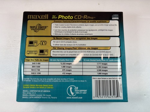 Blank CDs 5 pack - MAXELL CD-R Pro for Photo - 48x - 700mb - Brand New - Sealed - Picture 4 of 6