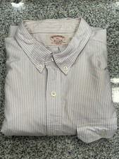 Brooks Brothers Shirt Mens L Pink Striped Button Up Makers USA Made