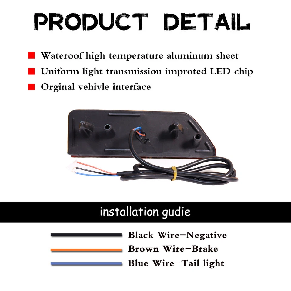 Smoked Rear Bumper Reflector Red LED Tail Brake Lights For 2016 2017 GMC Terrain - Image 4 of 4