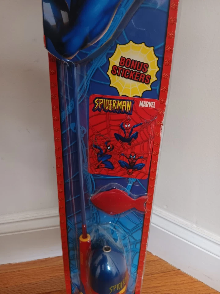 Marvel Spiderman todo en uno varilla y carrete con hoja de pegatinas de personajes Shakespeare Foto 2 de 4