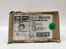5pc Raco 3304DB 1" Double Bite Saddle Connector, Steel, Insulated Throat