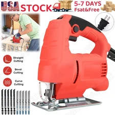 710W Jig Saw 3000RPM Corded Electric Jigsaw 6 Variable Speeds Jigsaw Tool Kit US