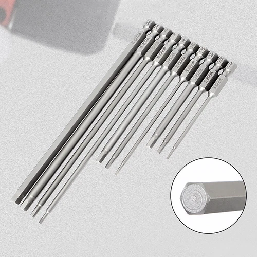 H0.9 to H14 Hexagon Magnetic Bit Socket Wrenches S2 Steel 1/4" for Hexagon Bolts - Picture 9 of 30