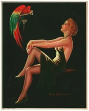 Vintage PRETTY POLLY Pin-Up BARCLAY GRUBB ART PRINT (1938)  Deco Cheesecake