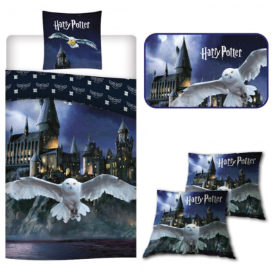 Harry Potter Bettwäsche 140x200 cm Kissen Dekokissen 35x35 cm  Teppich 40x70 cm