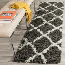 SAFAVIEH Dallas Shag SGDS257A Dark Grey/Ivory Rug 2'3" X 8' Classic Plush Carpet