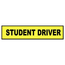 Student Driver Caution car bumper sticker window decal 13" x 4"
