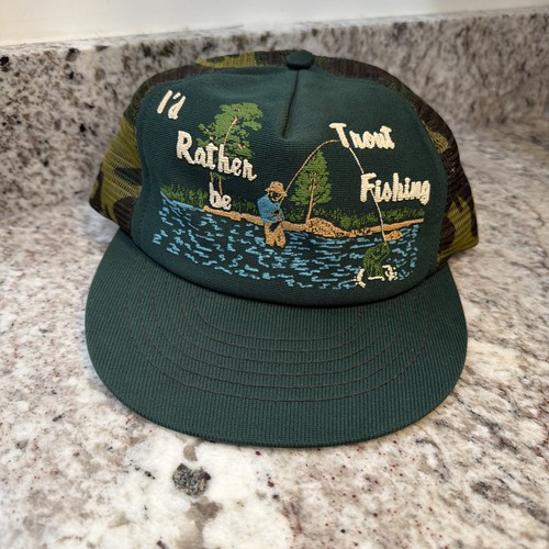 Vintage Fishing Camo Mesh SnapBack Fishing Hat (N5)